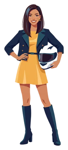 Margot Thériault holding a white and navy snowmobile helmet under her arm. Tag: 15 heated garages
